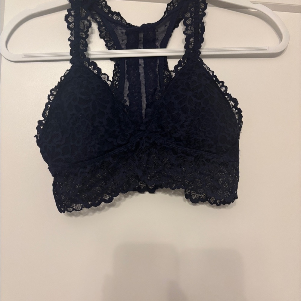 Elegant Navy Lace Bralette
